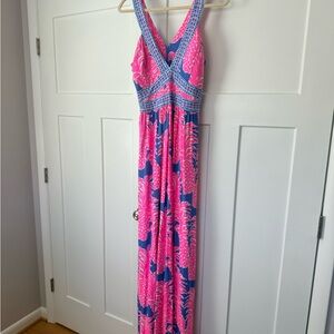 Lilly Pulitzer Pink and Blue Maxi Dress